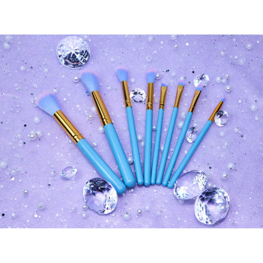 Aquamarine 8-Pc Makeup Brush Set